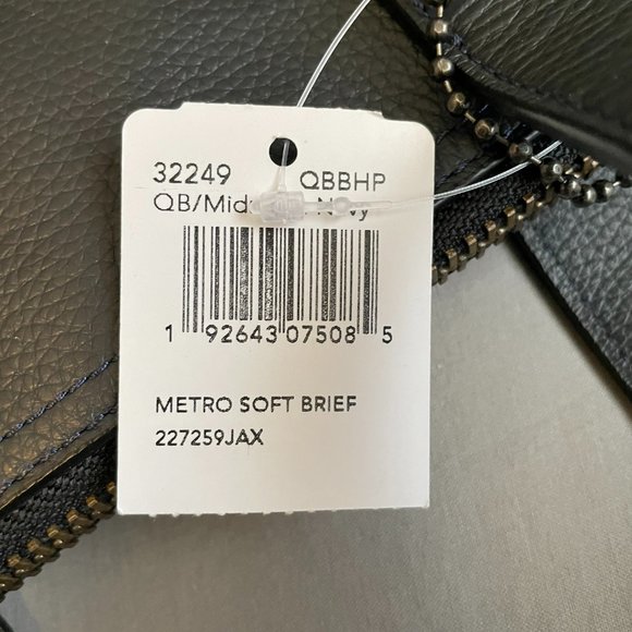 NWT coach METROPOLITAN SOFT BRIEF (COACH 32249) navy - Picture 5 of 5